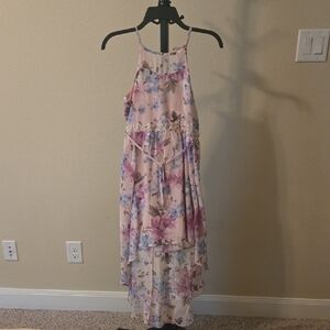 Sequin Hearts Kids Floral Dress - Pink and Purple